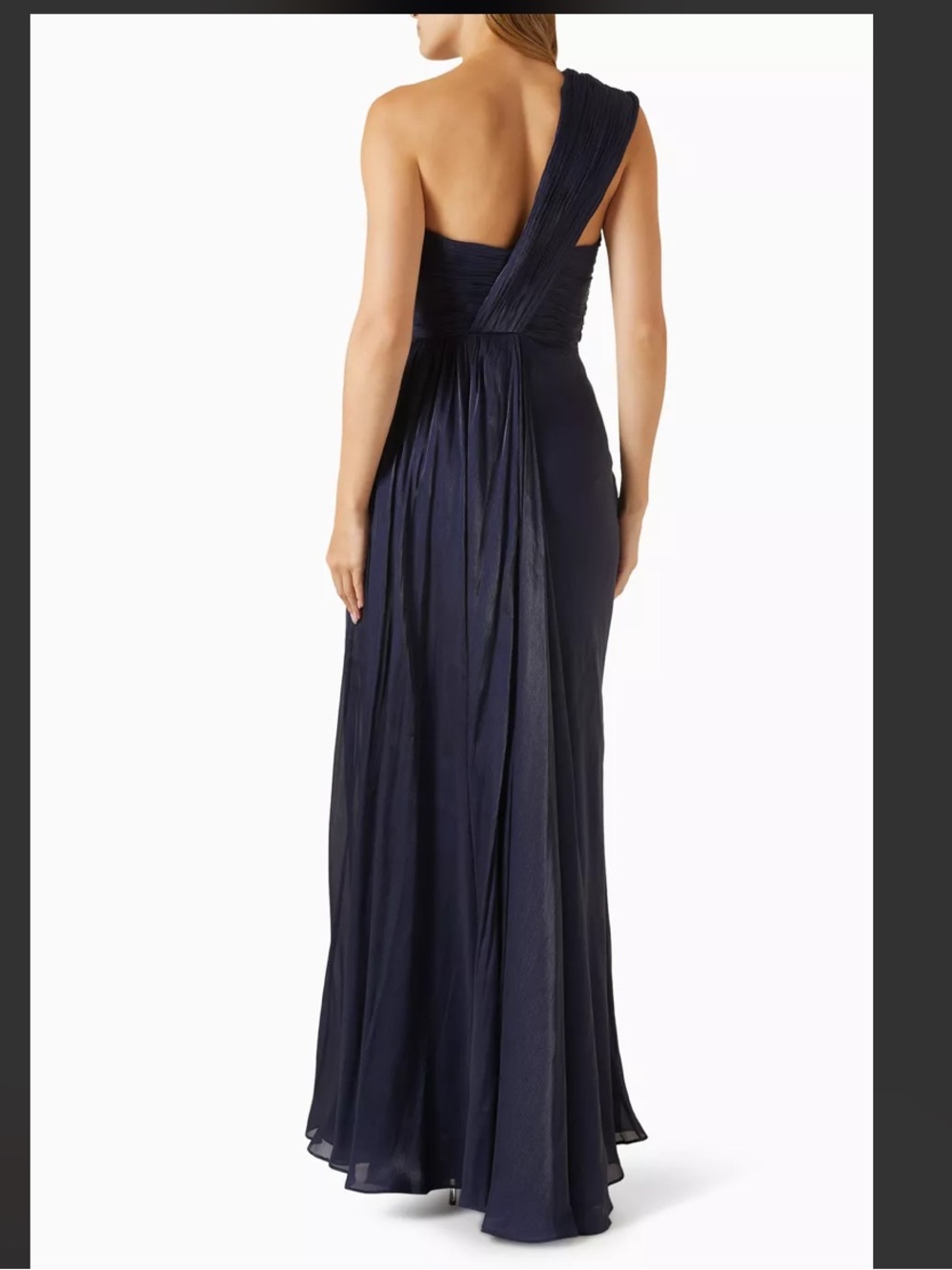 One-Shoulder Navy Evening Gown - Picture 3 of 9
